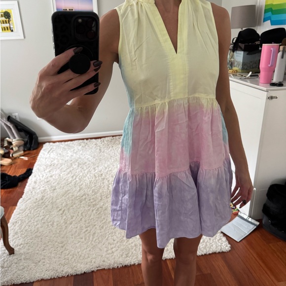 Amanda Uprichard Pastel Multicolor Sleeveless Dress - Picture 3 of 5